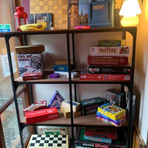 Games shelf in the Gregson Centre